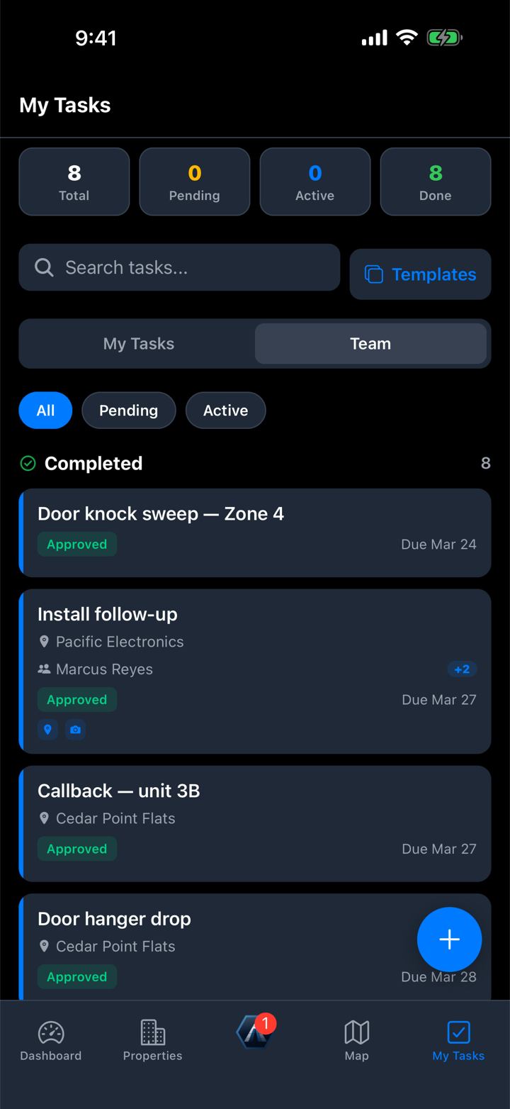 My Tasks on the iPhone app