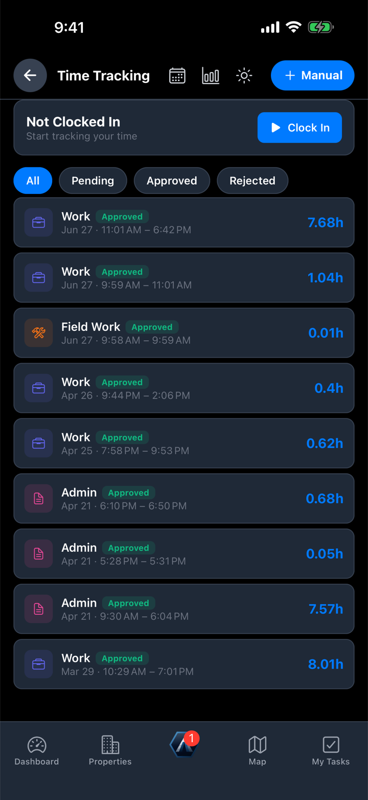 Time Tracking on the iPhone app